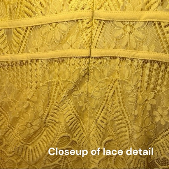 Nanette Lepore Yellow Lace Midi Dress – Women’s Size 6 - Picture 7 of 7